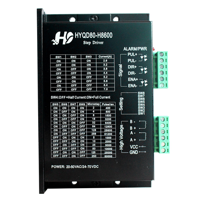 86步進(jìn)電機(jī)驅(qū)動器7A輸出256細(xì)分70V高電壓 HYQD